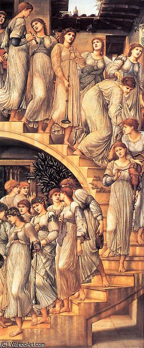 Wikioo.org - The Encyclopedia of Fine Arts - Painting, Artwork by Edward Coley Burne-Jones - the golden stairs
