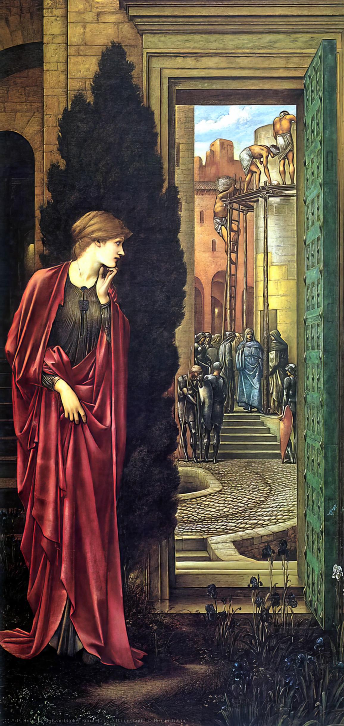 WikiOO.org – 美術百科全書 - 繪畫，作品 Edward Coley Burne-Jones - 达娜厄和BrazenTower