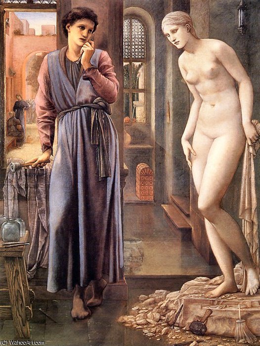 Wikioo.org - The Encyclopedia of Fine Arts - Painting, Artwork by Edward Coley Burne-Jones - pygmalion, the hand refrains
