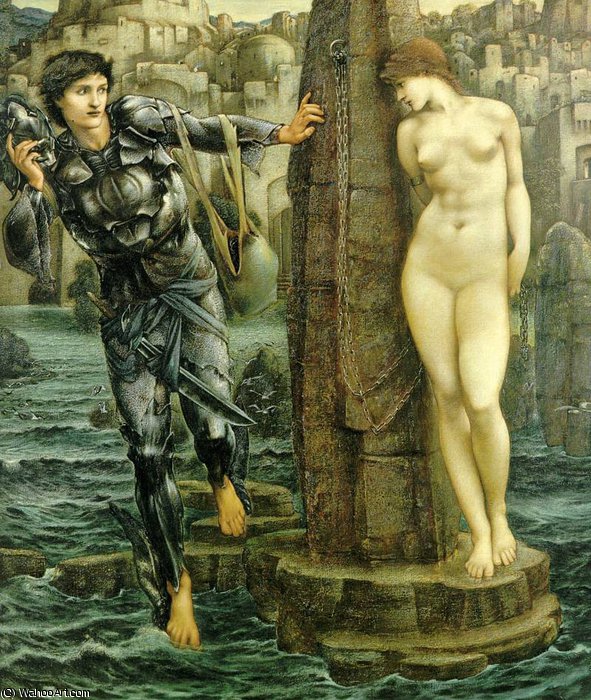 WikiOO.org - Енциклопедія образотворчого мистецтва - Живопис, Картини
 Edward Coley Burne-Jones - Rock of doom