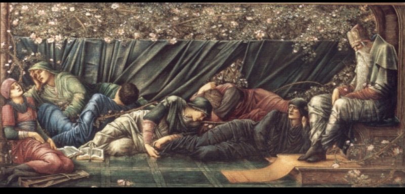 WikiOO.org - Encyclopedia of Fine Arts - Maľba, Artwork Edward Coley Burne-Jones - the briar rose the council chamber