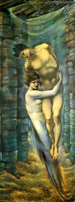 WikiOO.org - Енциклопедія образотворчого мистецтва - Живопис, Картини
 Edward Coley Burne-Jones - the depths of the sea