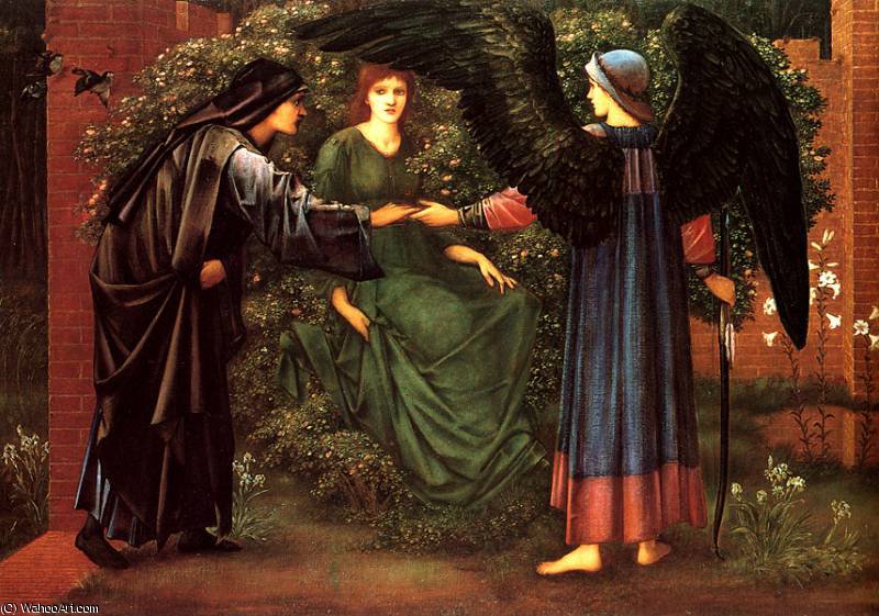 WikiOO.org - Encyclopedia of Fine Arts - Malba, Artwork Edward Coley Burne-Jones - the heart of the rose