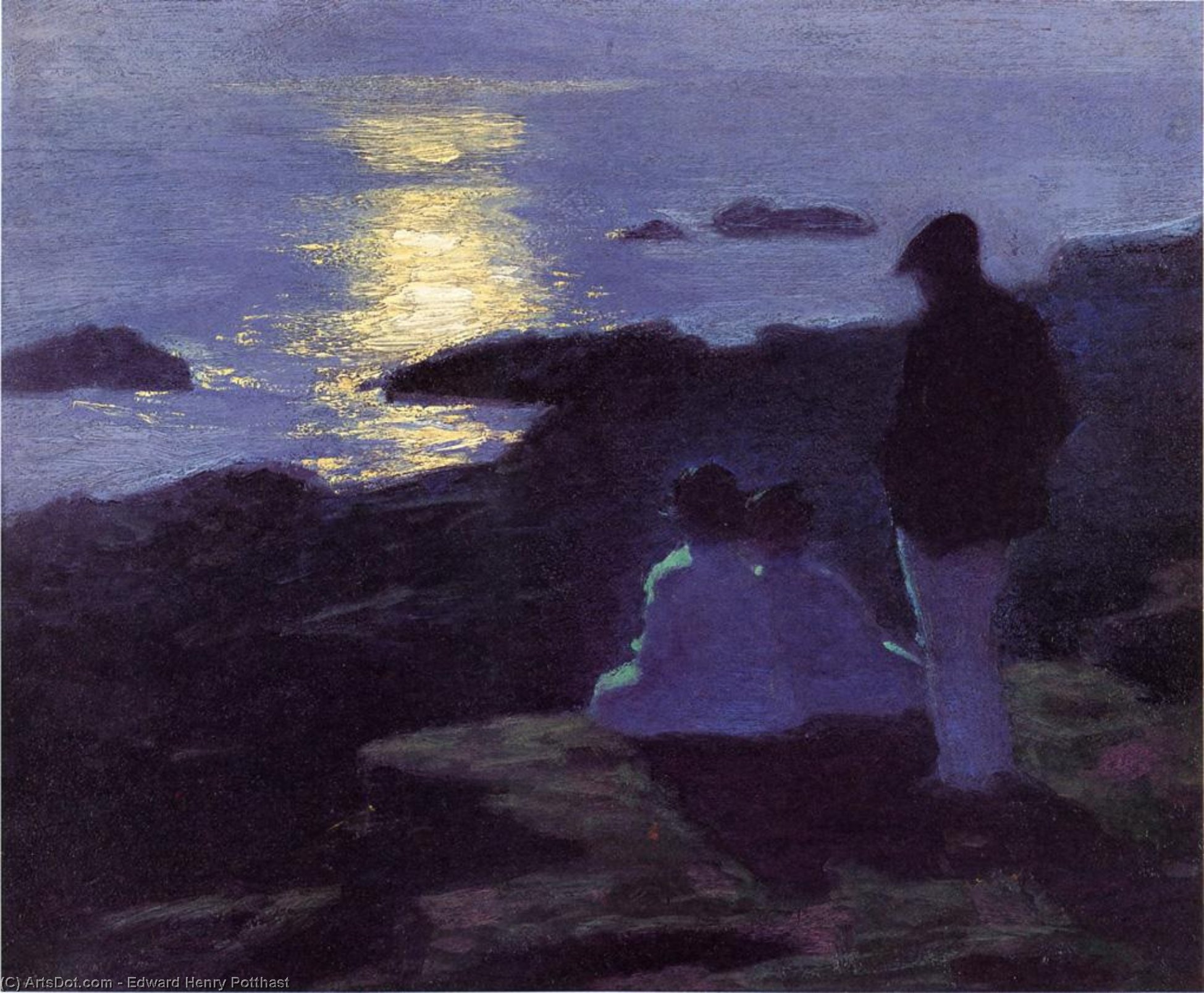 Wikioo.org - Bách khoa toàn thư về mỹ thuật - Vẽ tranh, Tác phẩm nghệ thuật Edward Henry Potthast - a summer's night