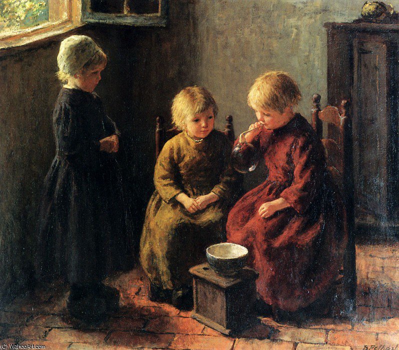 Wikioo.org - The Encyclopedia of Fine Arts - Painting, Artwork by Edward Henry Potthast - bernard blowing bubbles