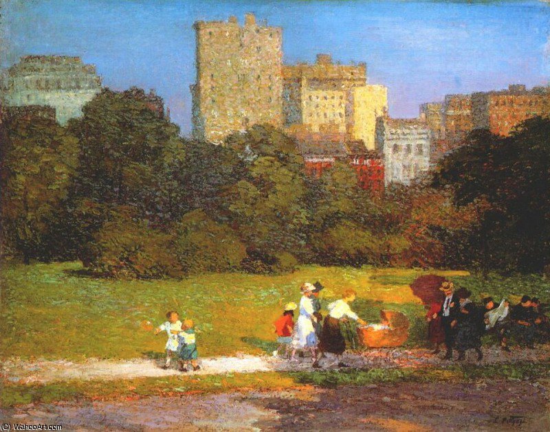 Wikioo.org - The Encyclopedia of Fine Arts - Painting, Artwork by Edward Henry Potthast - in central park