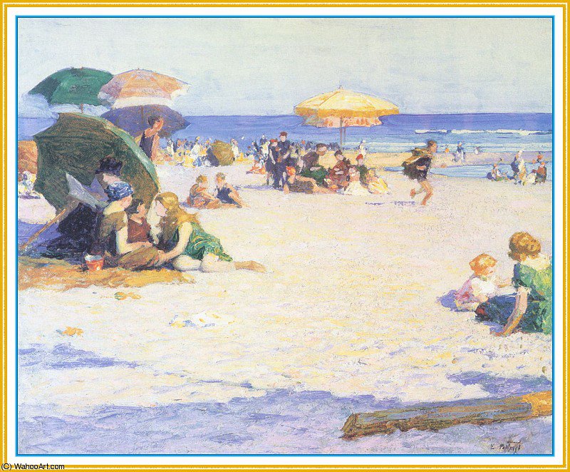 Wikioo.org – L'Enciclopedia delle Belle Arti - Pittura, Opere di Edward Henry Potthast - lungo spiaggia Tempo