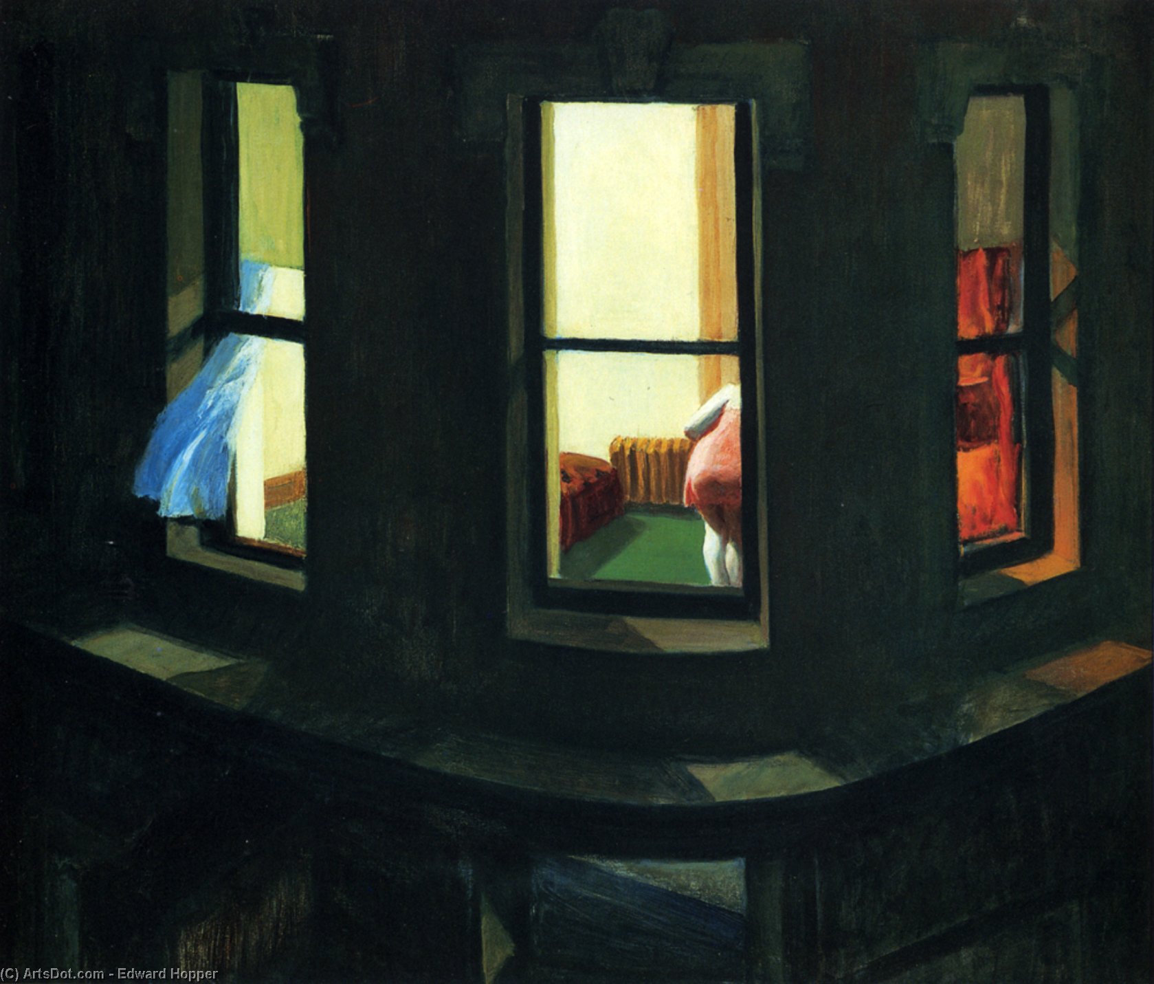 WikiOO.org - دایره المعارف هنرهای زیبا - نقاشی، آثار هنری Edward Hopper - night windows