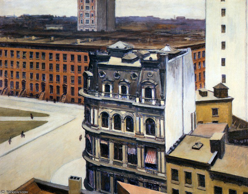 Wikoo.org - موسوعة الفنون الجميلة - اللوحة، العمل الفني Edward Hopper - the city