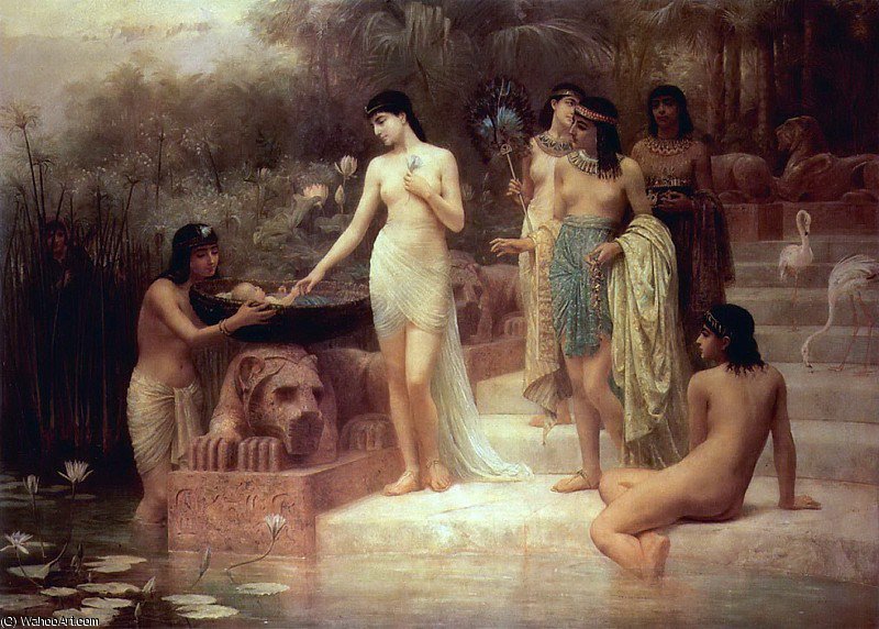 Wikioo.org - The Encyclopedia of Fine Arts - Painting, Artwork by Edwin Longsden Long - die auffindung moses