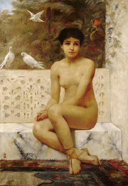 Wikioo.org - The Encyclopedia of Fine Arts - Painting, Artwork by Edwin Longsden Long - Ready for the Bath