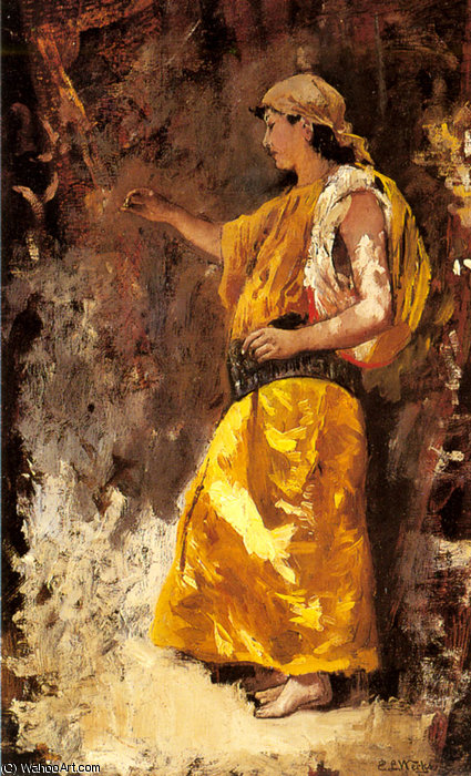 WikiOO.org - Enciklopedija dailės - Tapyba, meno kuriniai Edwin Lord Weeks - standing arab woman