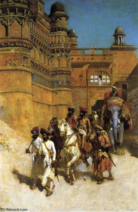 Wikioo.org - The Encyclopedia of Fine Arts - Painting, Artwork by Edwin Lord Weeks - The Maharahaj of Gwalior Before His Palace