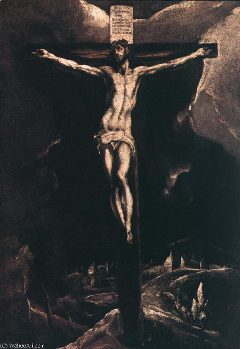 WikiOO.org - Güzel Sanatlar Ansiklopedisi - Resim, Resimler El Greco (Doménikos Theotokopoulos) - Christ on the Cross