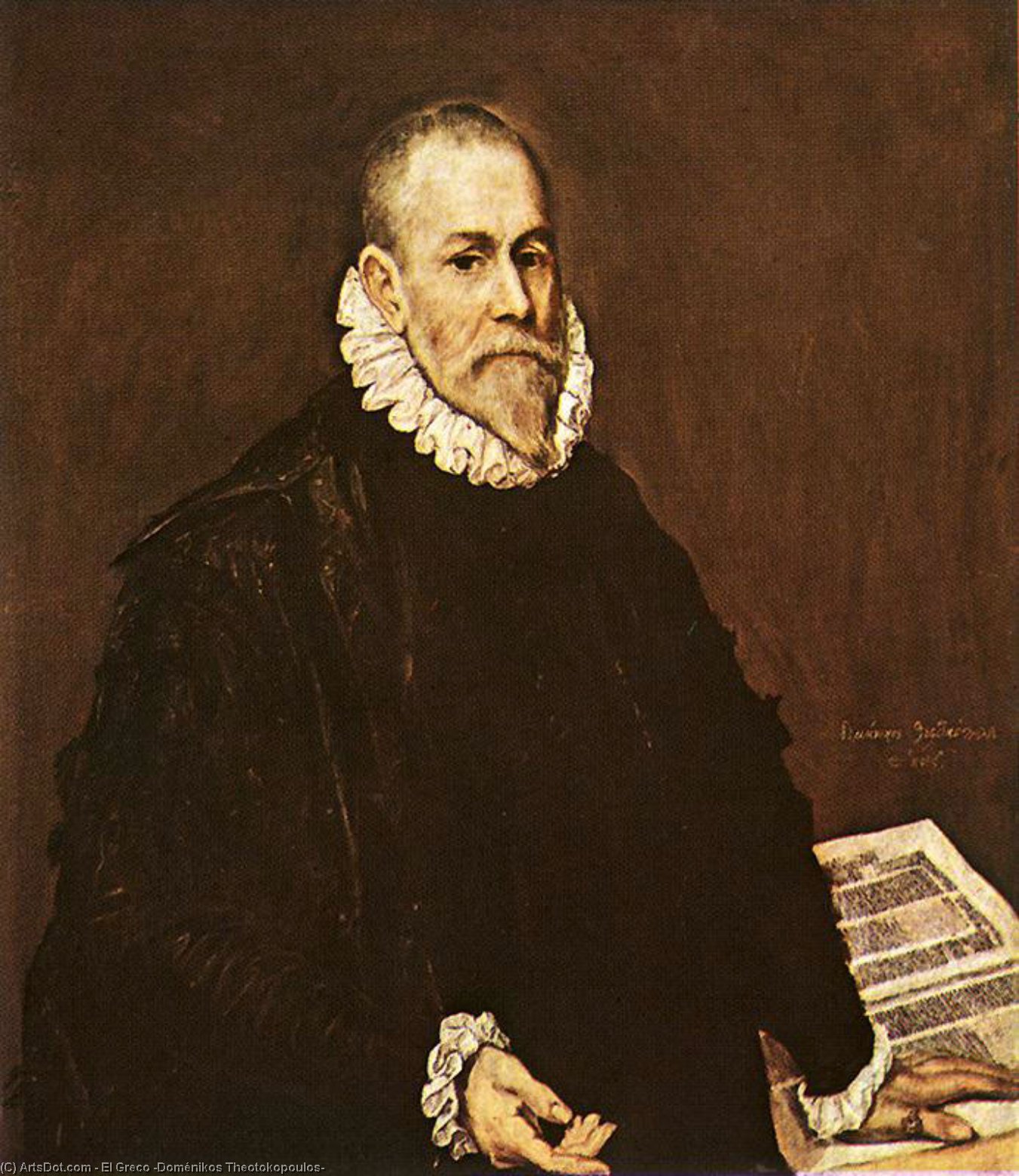 Wikioo.org – La Enciclopedia de las Bellas Artes - Pintura, Obras de arte de El Greco (Doménikos Theotokopoulos) - Retrato de un médico