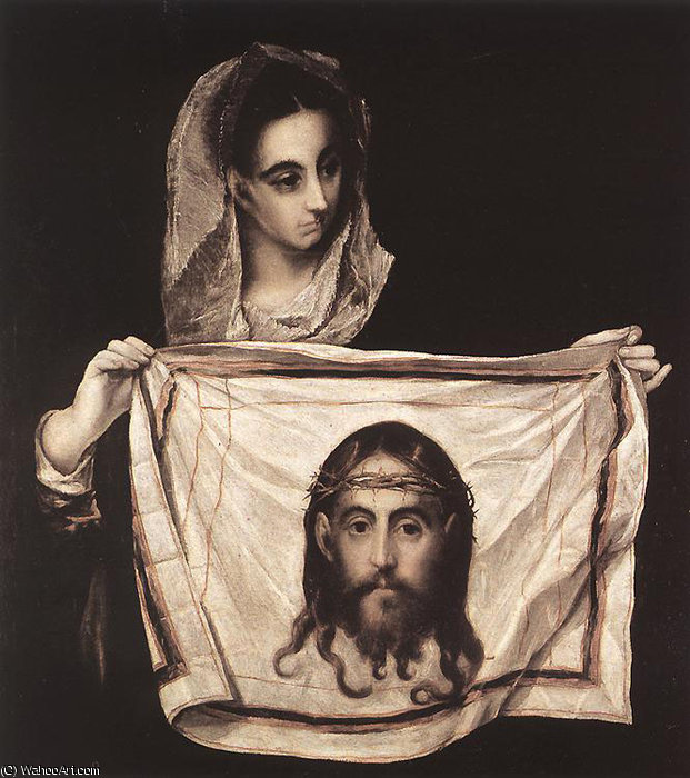 Wikioo.org - The Encyclopedia of Fine Arts - Painting, Artwork by El Greco (Doménikos Theotokopoulos) - St Veronica with the Sudary