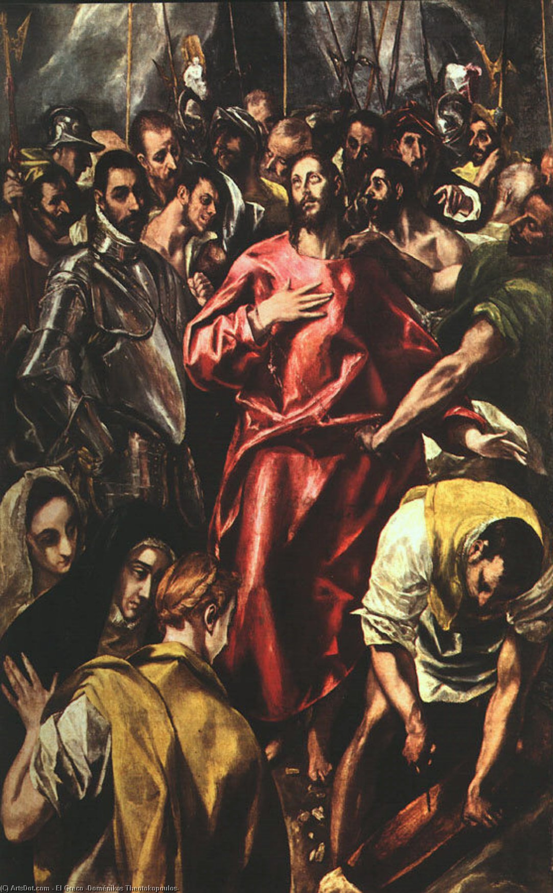 Wikoo.org - موسوعة الفنون الجميلة - اللوحة، العمل الفني El Greco (Doménikos Theotokopoulos) - The Disrobing of Christ