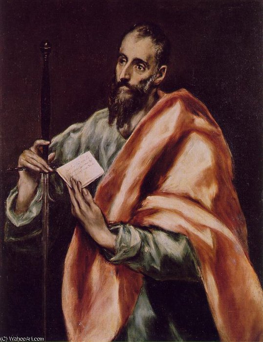 Wikioo.org - The Encyclopedia of Fine Arts - Painting, Artwork by El Greco (Doménikos Theotokopoulos) - st paul - -