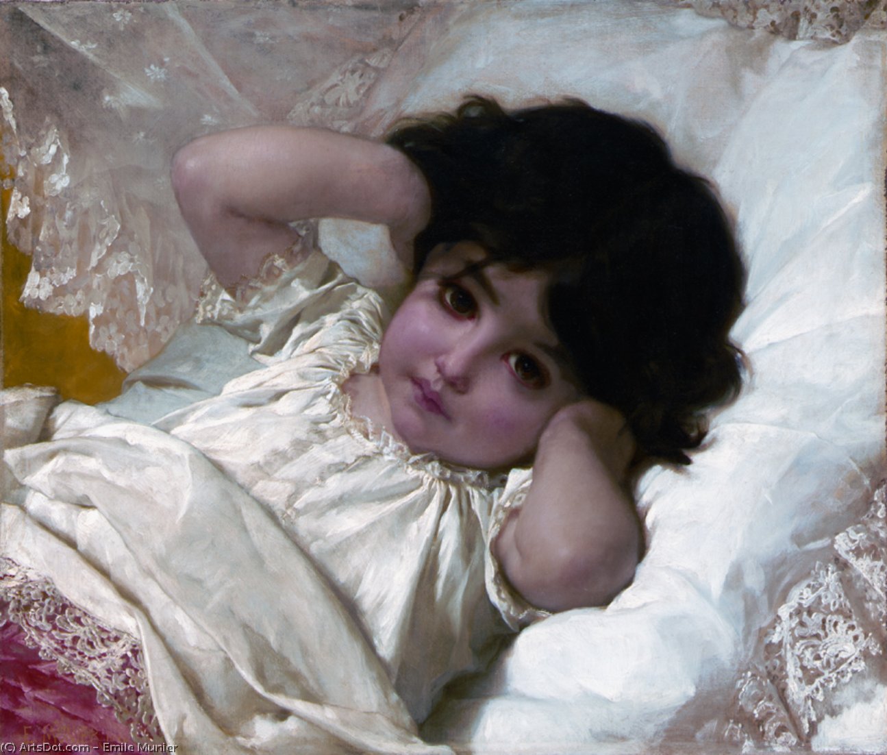 Wikioo.org – La Enciclopedia de las Bellas Artes - Pintura, Obras de arte de Emile Munier - botas retrato delaware marie louise
