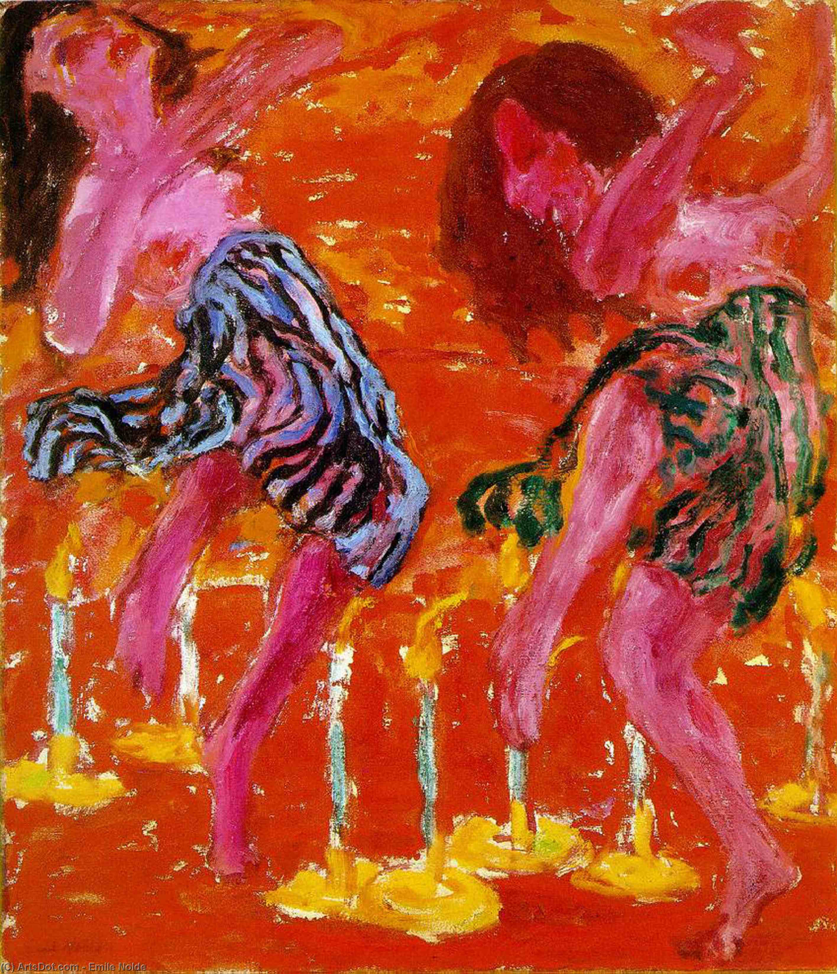 Wikioo.org - สารานุกรมวิจิตรศิลป์ - จิตรกรรม Emile Nolde - candle dancers