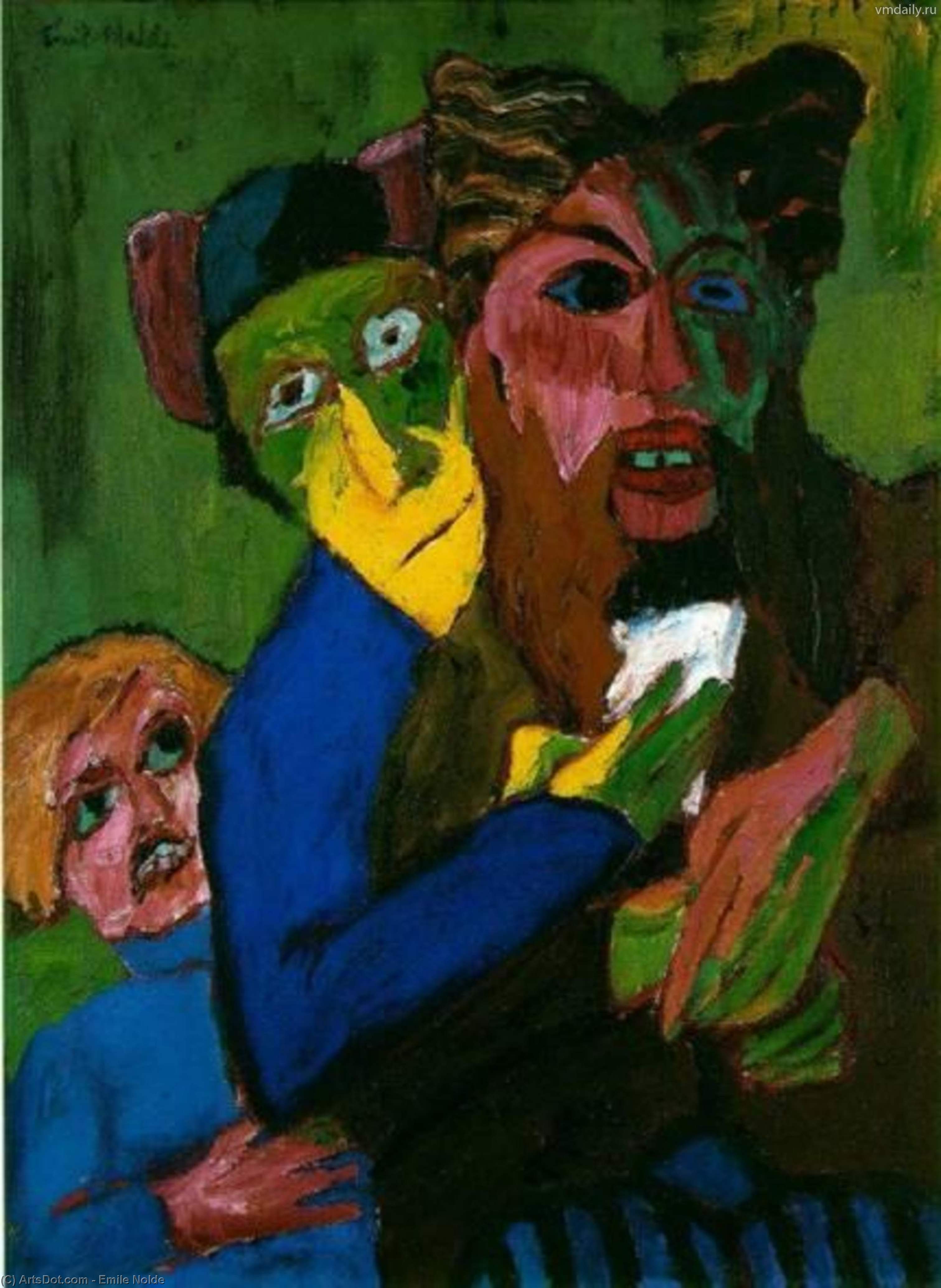 WikiOO.org - Encyclopedia of Fine Arts - Maalaus, taideteos Emile Nolde - excited people - -