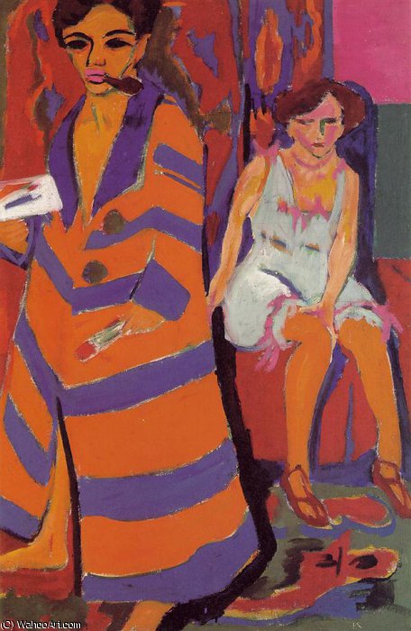 WikiOO.org - Енциклопедія образотворчого мистецтва - Живопис, Картини
 Ernst Ludwig Kirchner - Self portrait