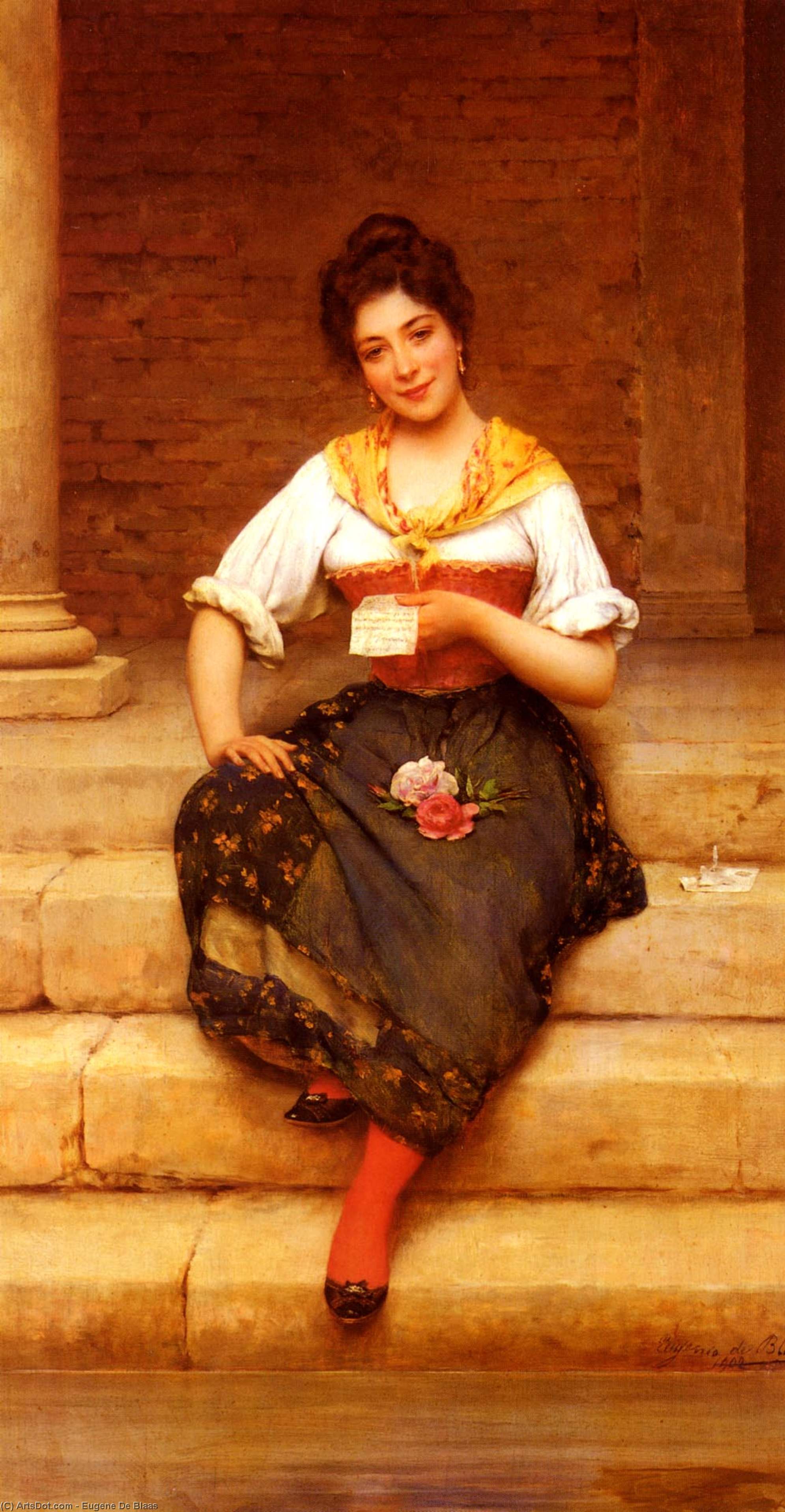 Wikioo.org - The Encyclopedia of Fine Arts - Painting, Artwork by Eugene De Blaas - the love letter