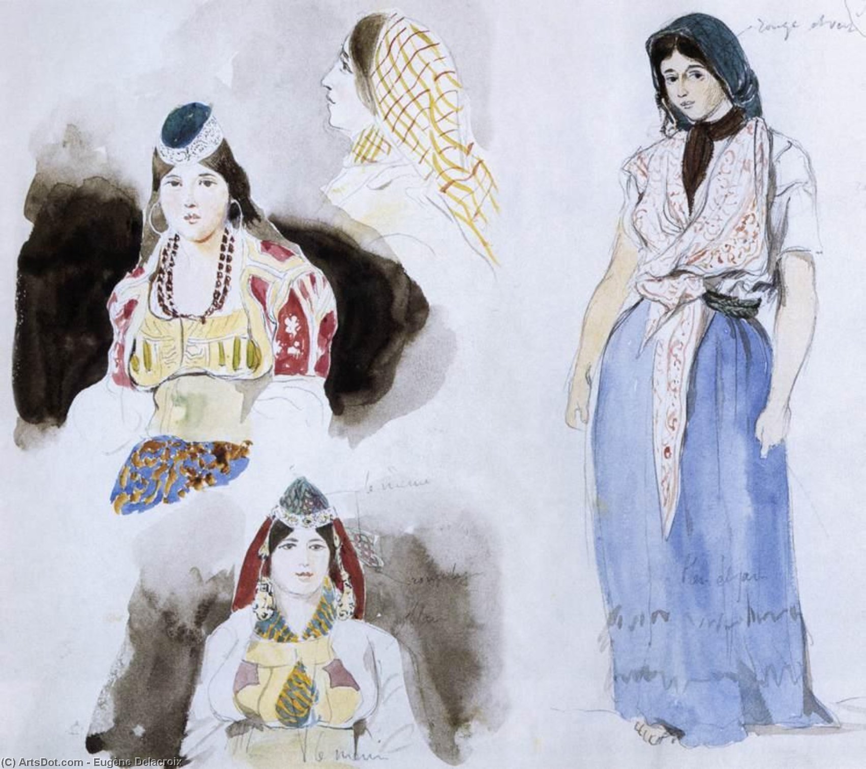 Wikioo.org - The Encyclopedia of Fine Arts - Painting, Artwork by Eugène Delacroix - eugene moroccan women