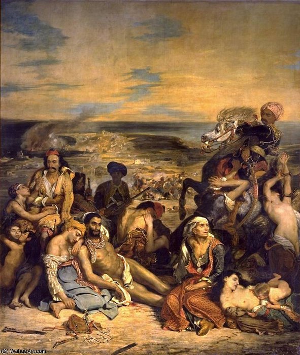 Wikioo.org - The Encyclopedia of Fine Arts - Painting, Artwork by Eugène Delacroix - Massakern pa Chios - -