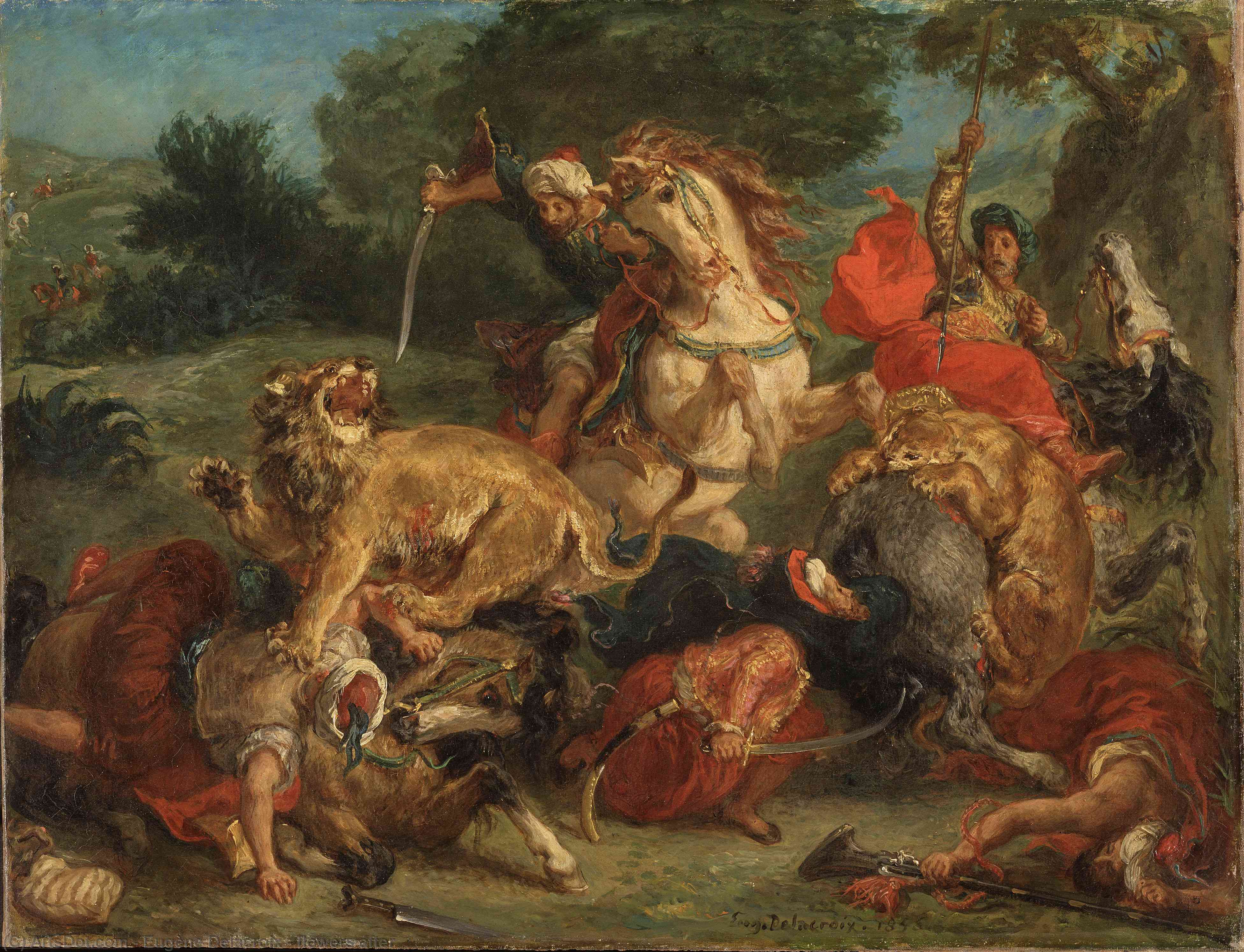 WikiOO.org - Encyclopedia of Fine Arts - Maľba, Artwork Eugène Delacroix - flowers after