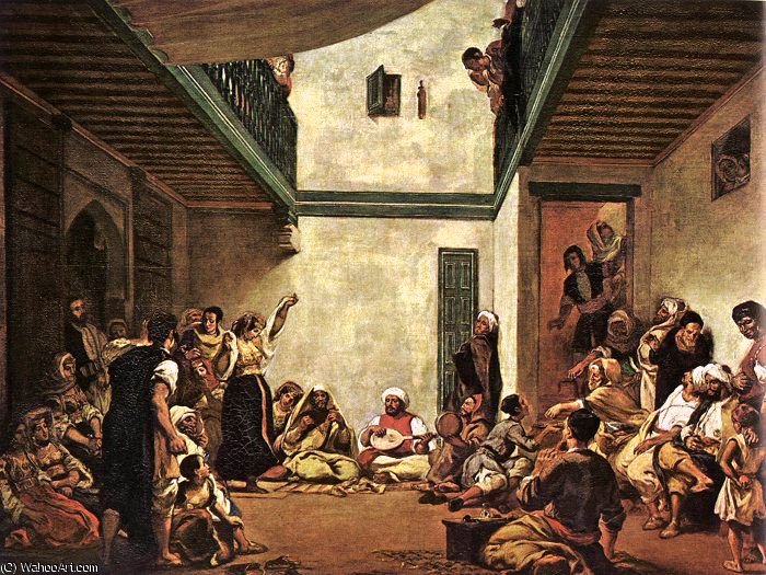 WikiOO.org - Enciclopédia das Belas Artes - Pintura, Arte por Eugène Delacroix - Jewish Wedding in Morocco - oil on canvas -