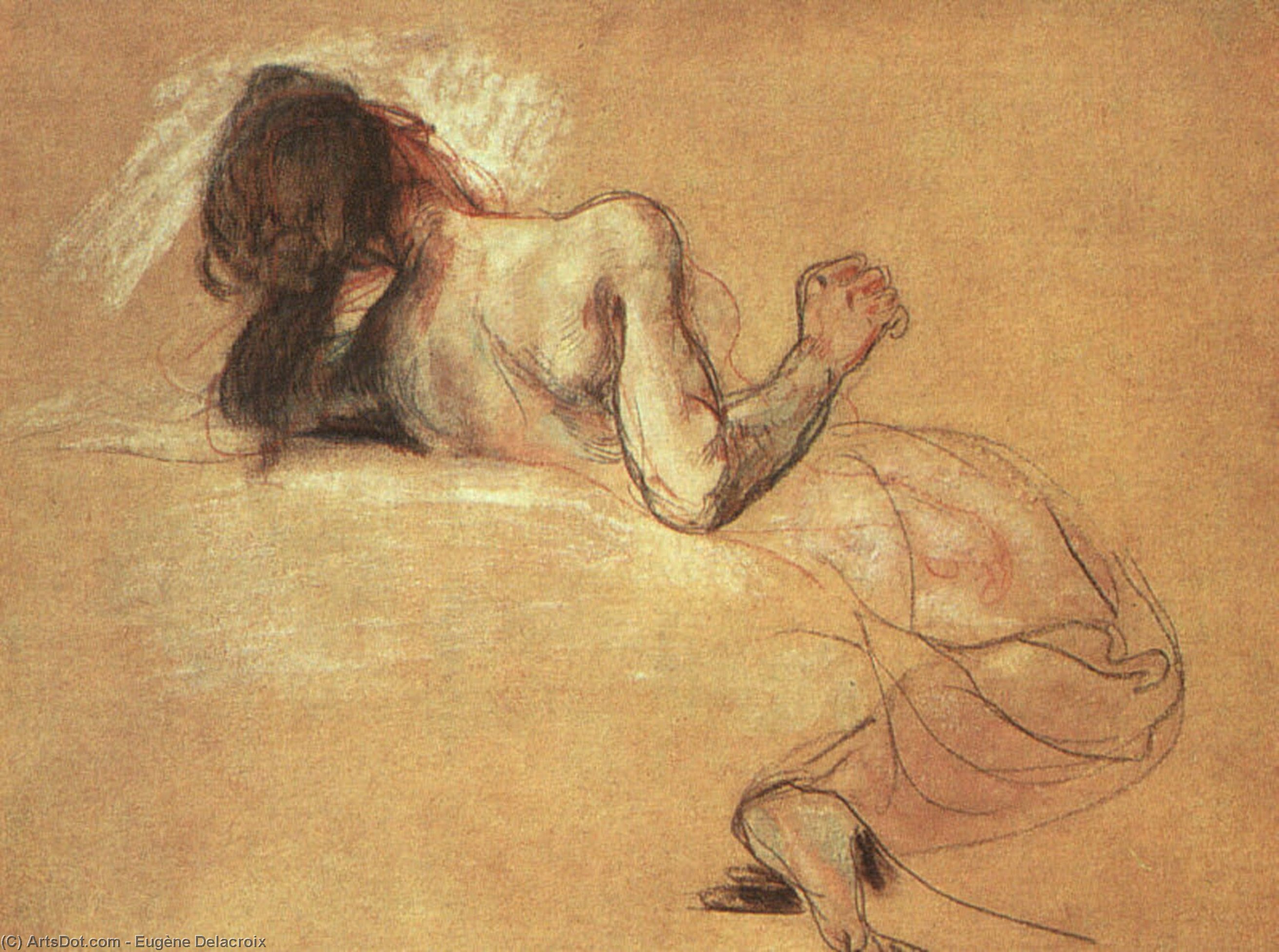 Wikioo.org - Die Enzyklopädie bildender Kunst - Malerei, Kunstwerk von Eugène Delacroix - studie sardanapalus