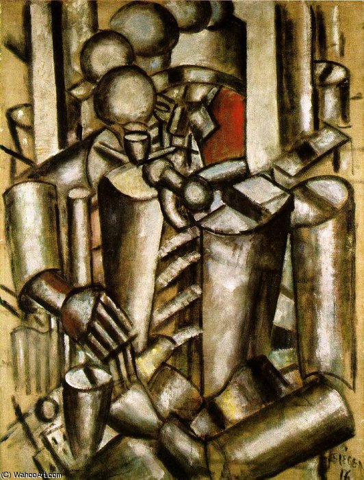 Wikioo.org - The Encyclopedia of Fine Arts - Painting, Artwork by Fernand Leger - Soldier with a pipe - -