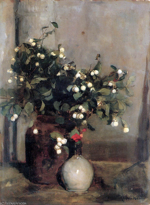 Wikioo.org - The Encyclopedia of Fine Arts - Painting, Artwork by Pieter Florentius Nicolaas Jacobus Arntzenius - floris snow berries sun