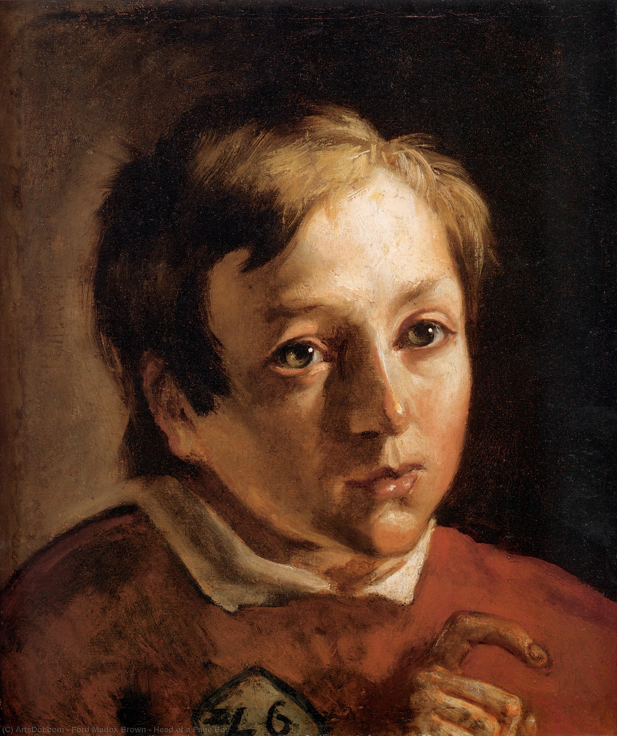 Wikioo.org - The Encyclopedia of Fine Arts - Painting, Artwork by Ford Madox Brown - Head of a Page Boy