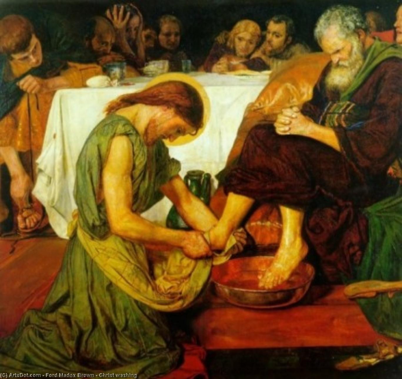 WikiOO.org - Encyclopedia of Fine Arts - Lukisan, Artwork Ford Madox Brown - Christ washing