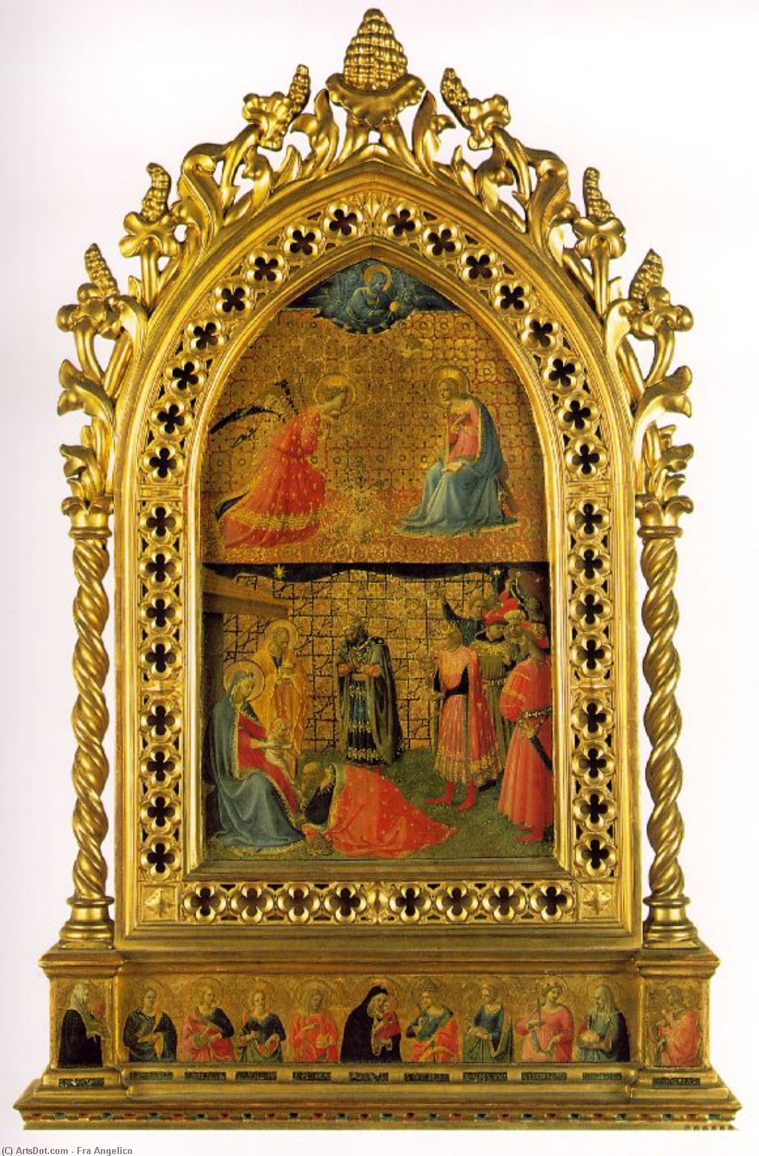 WikiOO.org - Encyclopedia of Fine Arts - Malba, Artwork Fra Angelico - Adoration and Annunciation -