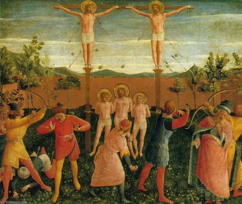 Wikoo.org - موسوعة الفنون الجميلة - اللوحة، العمل الفني Fra Angelico - San Marco altarpiece (Detalj 1) -