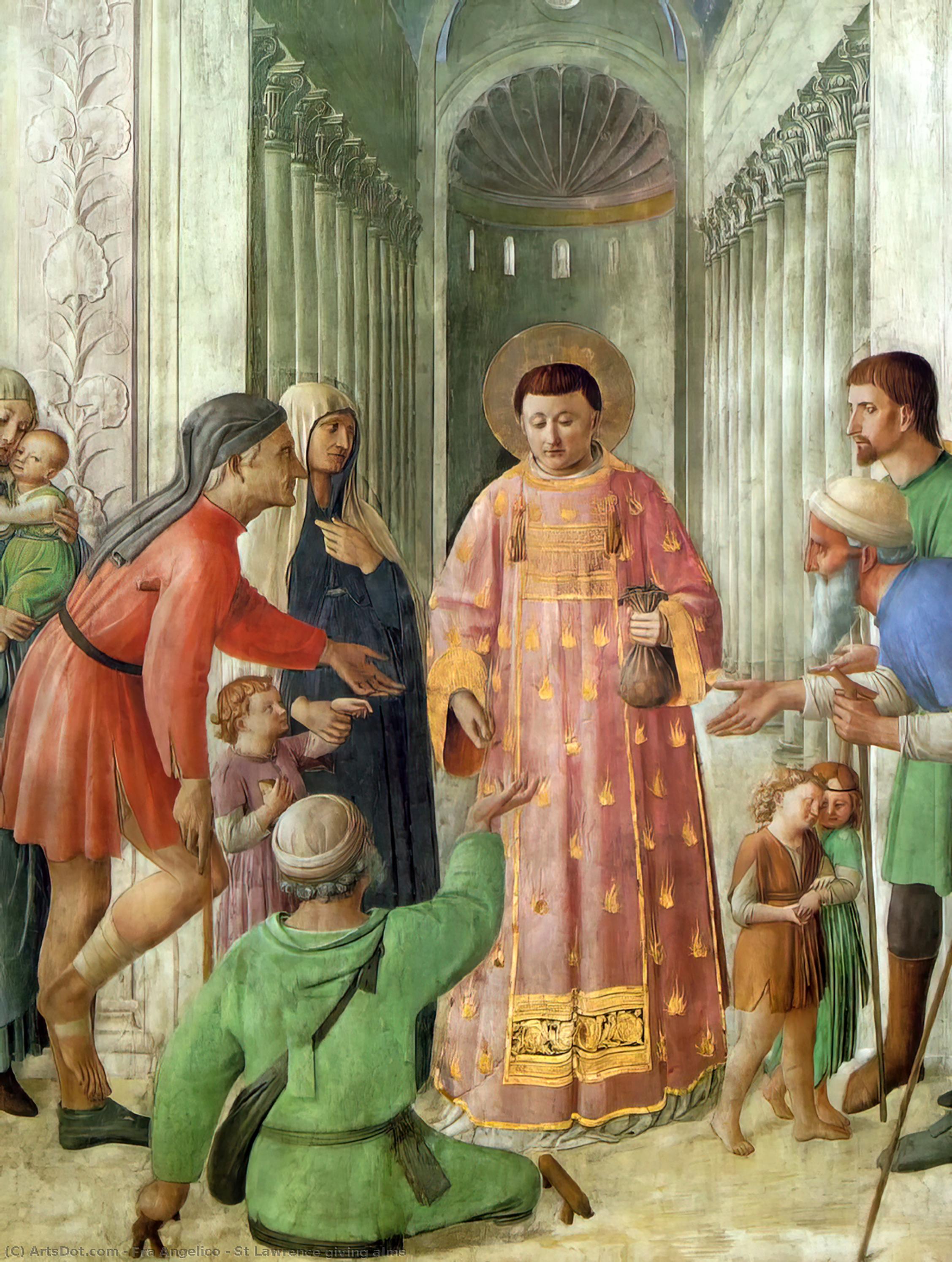 Wikioo.org – L'Enciclopedia delle Belle Arti - Pittura, Opere di Fra Angelico - san lorenzo dare  elemosina