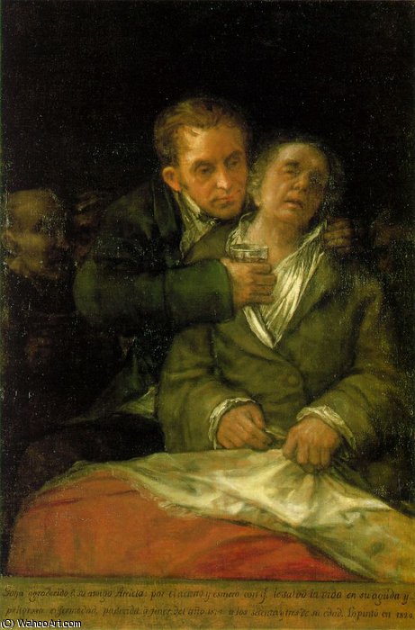 WikiOO.org - Enciclopédia das Belas Artes - Pintura, Arte por Francisco De Goya - Self-Portrait with Doctor Arrieta