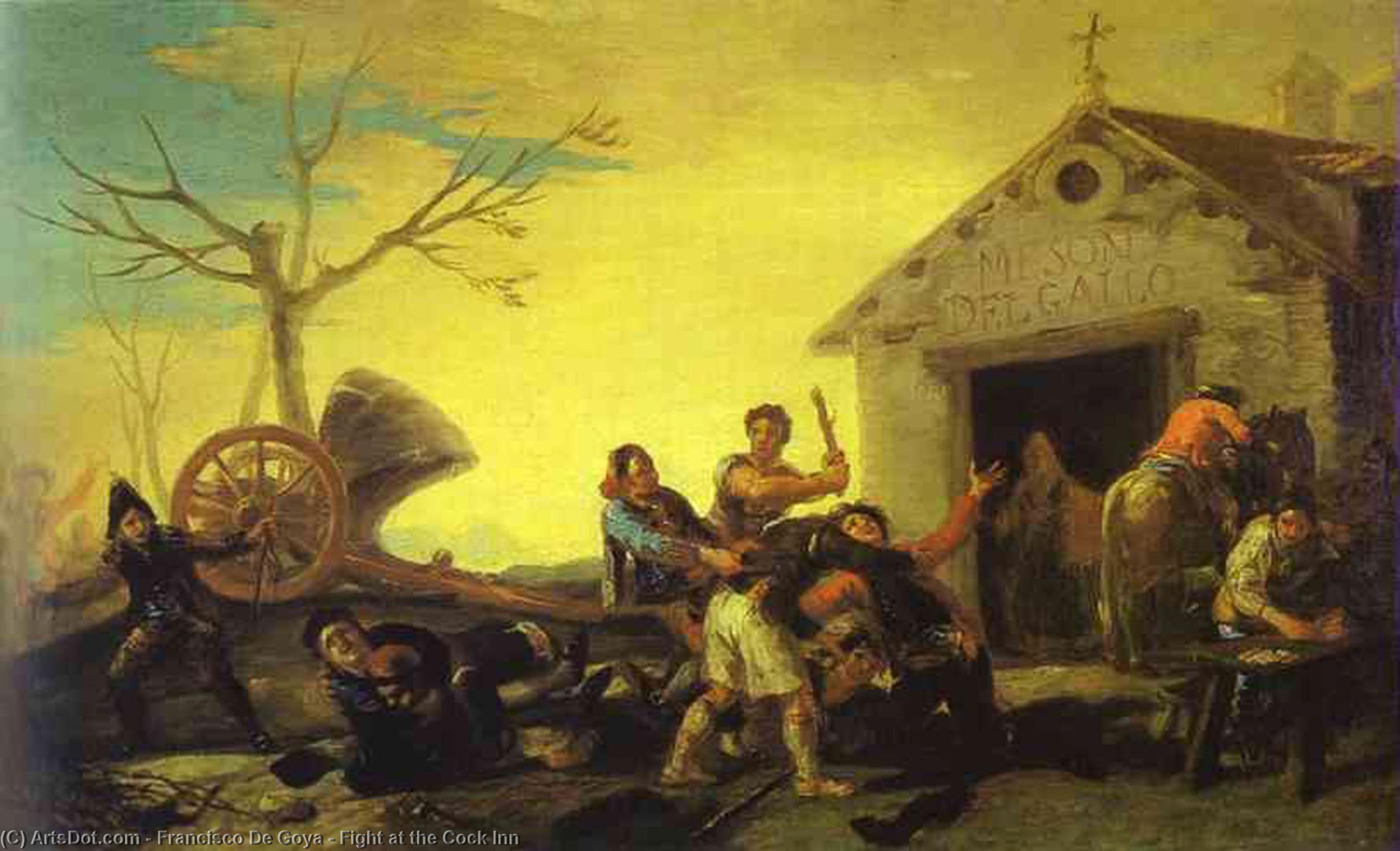 Wikioo.org - The Encyclopedia of Fine Arts - Painting, Artwork by Francisco De Goya - Fight at the Cock Inn
