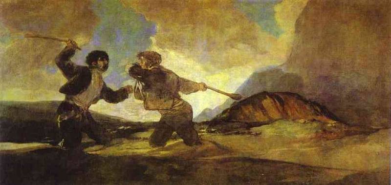 WikiOO.org - אנציקלופדיה לאמנויות יפות - ציור, יצירות אמנות Francisco De Goya - Fight with Clubs