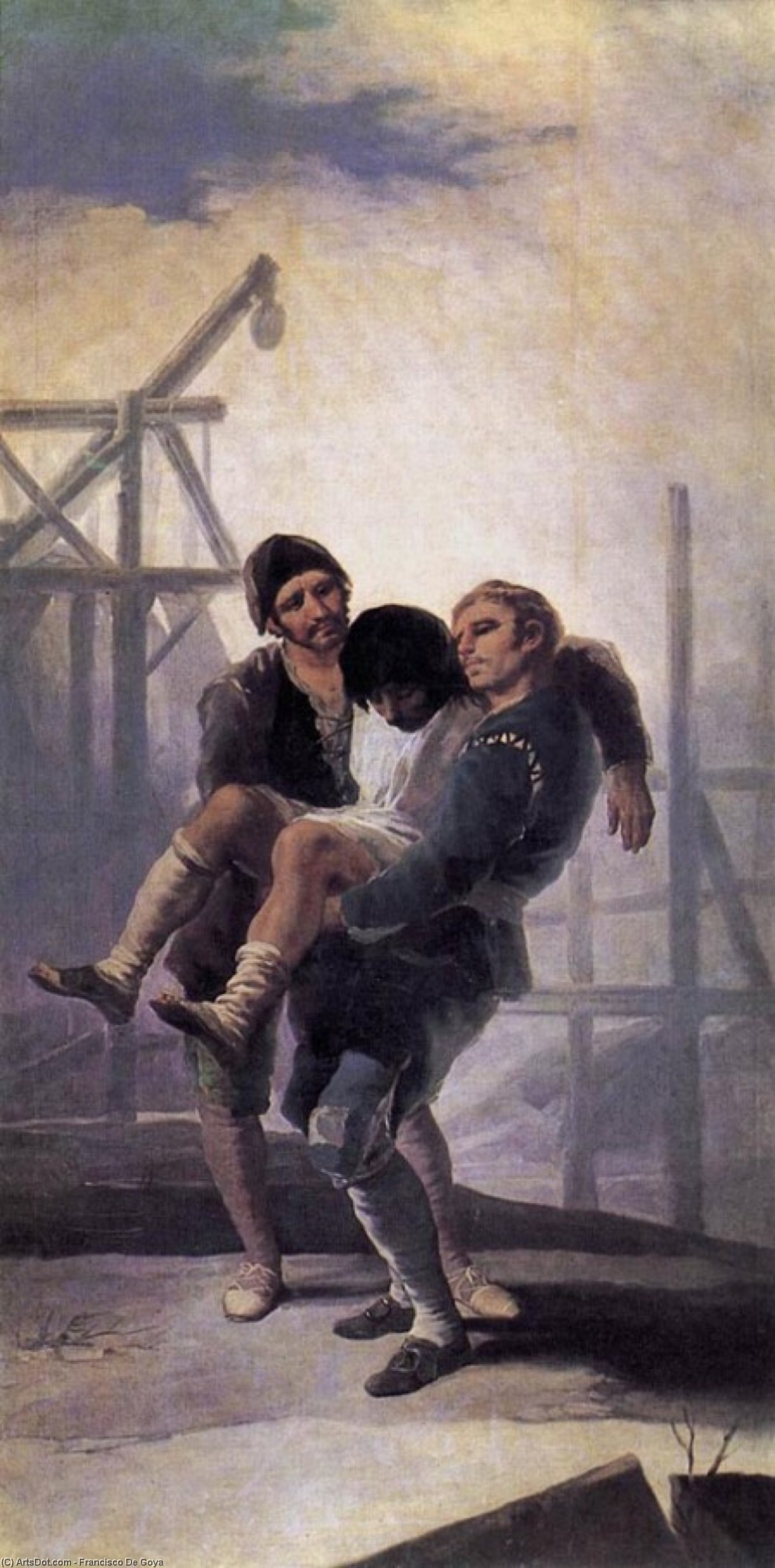 Wikioo.org - The Encyclopedia of Fine Arts - Painting, Artwork by Francisco De Goya - the injured mason
