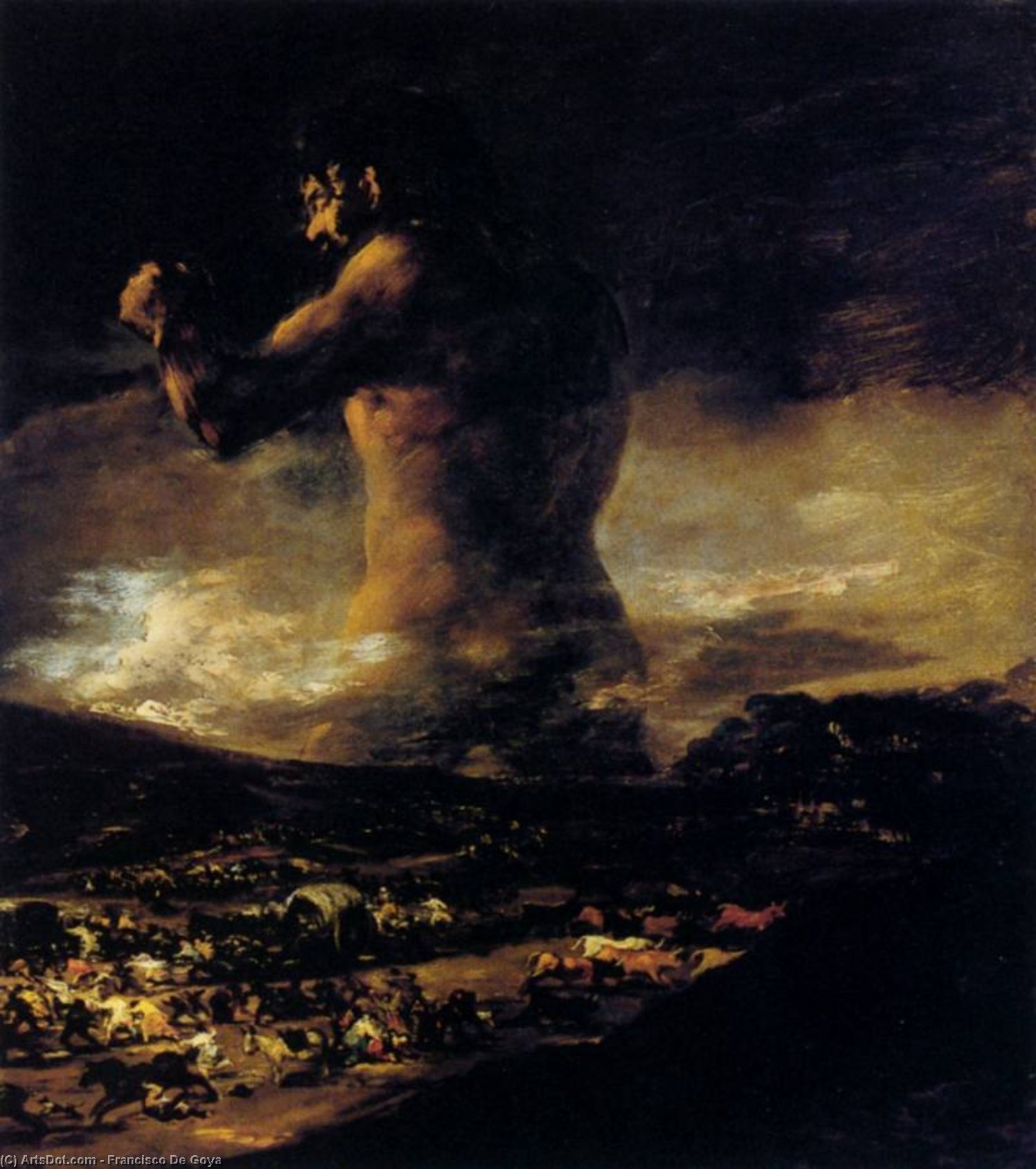 WikiOO.org - Encyclopedia of Fine Arts - Festés, Grafika Francisco De Goya - the colossus