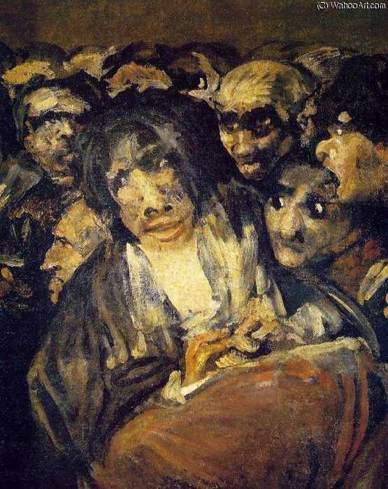 Wikioo.org – La Enciclopedia de las Bellas Artes - Pintura, Obras de arte de Francisco De Goya - el gran cabrón  cabra  o lo  Brujas  Sábado