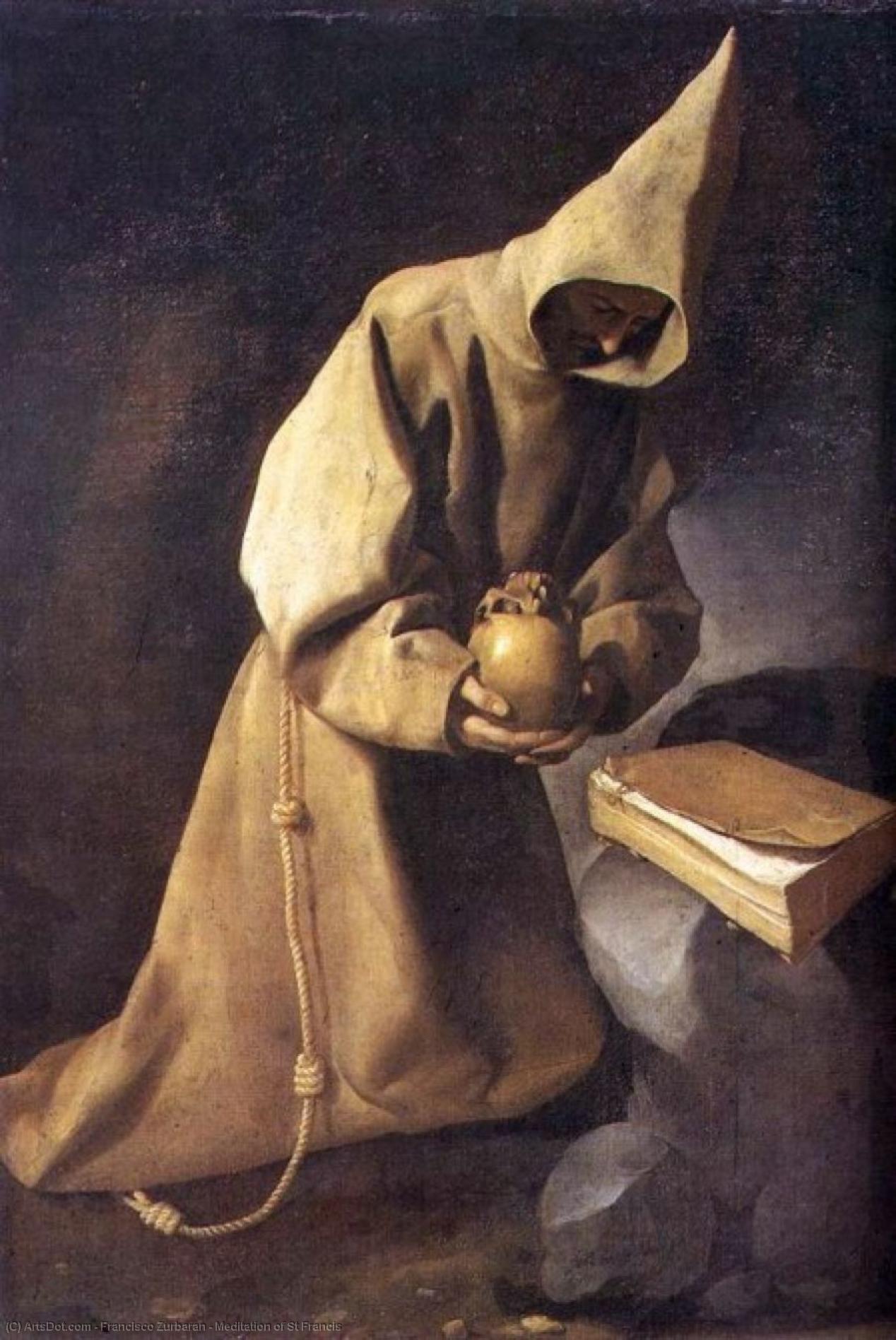 Wikioo.org – L'Enciclopedia delle Belle Arti - Pittura, Opere di Francisco Zurbaran - meditazione di san francis