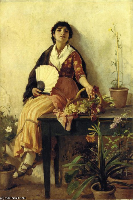 Wikioo.org - The Encyclopedia of Fine Arts - Painting, Artwork by Frank Duveneck - the florentine girl