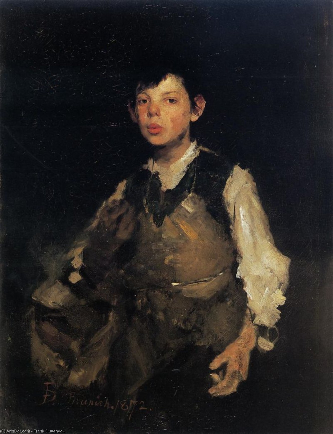 Wikioo.org – L'Encyclopédie des Beaux Arts - Peinture, Oeuvre de Frank Duveneck - Boy Whistling