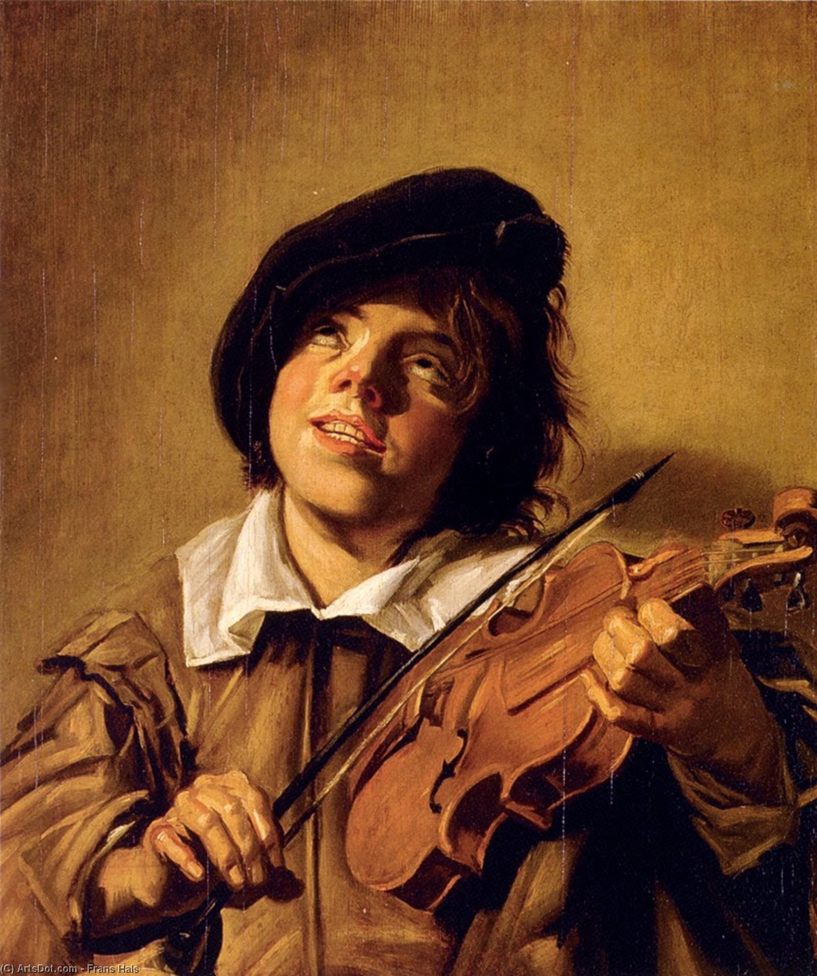 WikiOO.org – 美術百科全書 - 繪畫，作品 Frans Hals - 男孩 播放  一个  小提琴