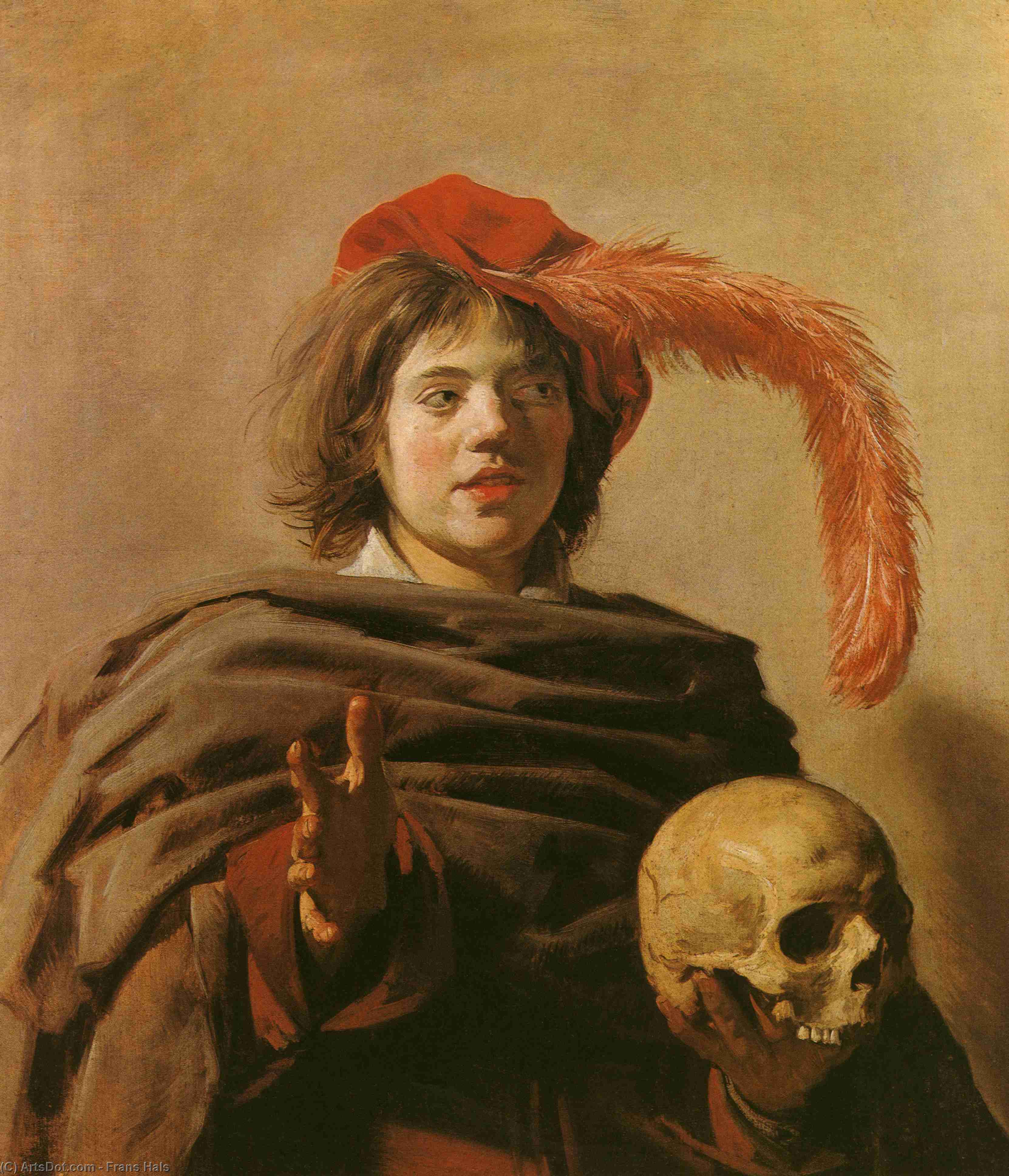 Wikioo.org - The Encyclopedia of Fine Arts - Painting, Artwork by Frans Hals - Boy with a Skull